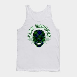 Scottish Clan MacEwen Tartan Celtic Skull Tank Top